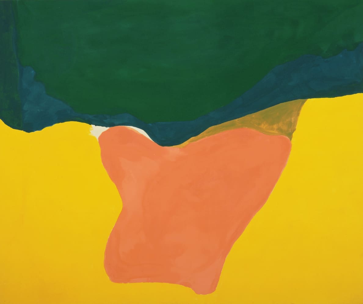 Helen Frankenthaler, Wisdom, 1969, acrylic on canvas, 94 in. x 112 in. Collection of the Akron Art Museum. Gift of the Mary S. and Louis S. Myers Family Collection in honor of Mrs. Galen Roush.