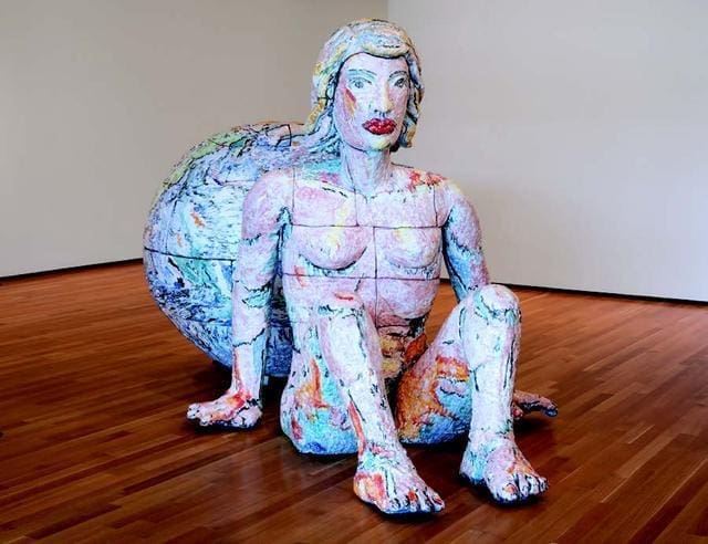 Viola Frey, The World and the Woman, 1992, glazed ceramic, 80 x 142 x 75 in., Collection of the Akron Art Museum, Gift of Irving and Harriett Sands