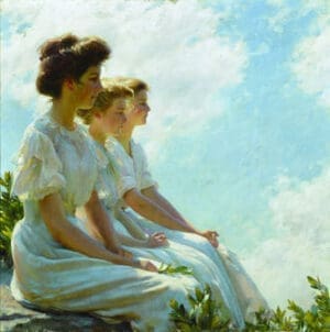 Charles Courtney Curran, On the Heights, 1909, oil on canvas, 30 1/16 x 30 1/16 in., Collection of the Brooklyn Museum, Gift of George D. Pratt 24.110