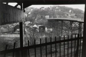 Lee Friedlander, Pittsburgh, 1979-1980, gelatin silver print, 11 x 14 in., Collection of the Akron Art Museum, Purchased with funds from the National Endowment for the Arts and Central Bank of Akron 1981.11.4