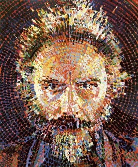 Chuck Close, Alex, 1987, oil on canvas, 100 x 84 in., Collection of Toledo Museum of Art, Gift of The Apollo Society, 1987.218, Photo courtesy PaceWildenstein, New York. © Chuck Close, courtesy PaceWildenstein, New York