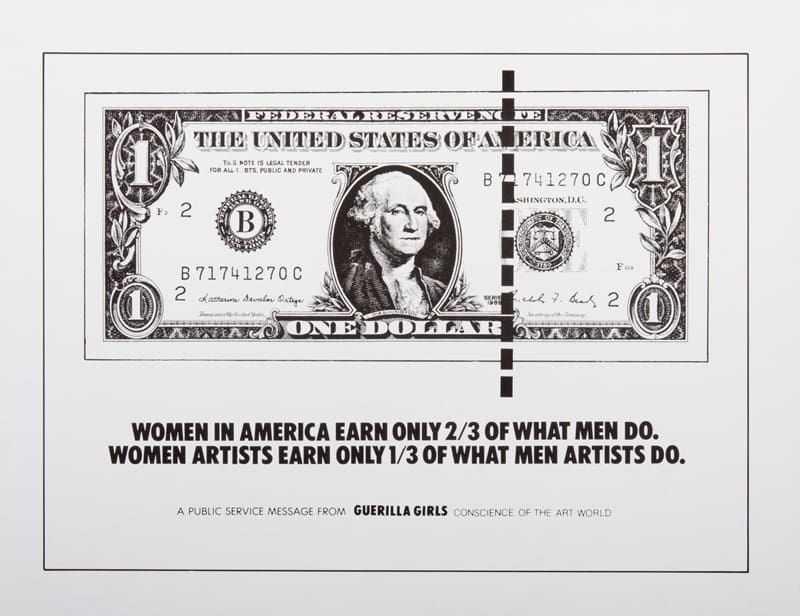 Women in America Earn Only 2/3 of What Men Do, Guerrilla Girls, (active 1985 - ), c. 1985-1989, Offset lithograph on paper, 17 in. x 22 in. (43.18 cm x 55.88 cm), Museum Acquisition Fund, 1990.14