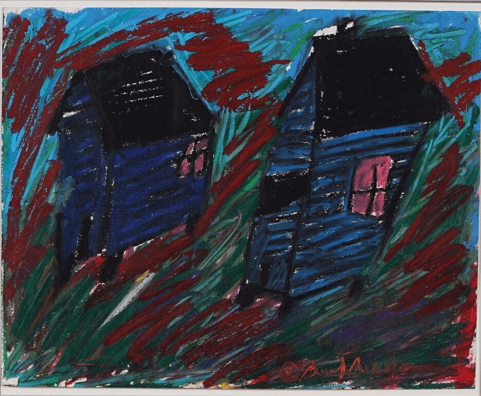 Beverly Buchanan. Pink Windows Are Lucky, undated. Oil pastel on paper. Collection of Wesley and Missy Cochran. 30BucB.7 © Estate of Beverly Buchanan