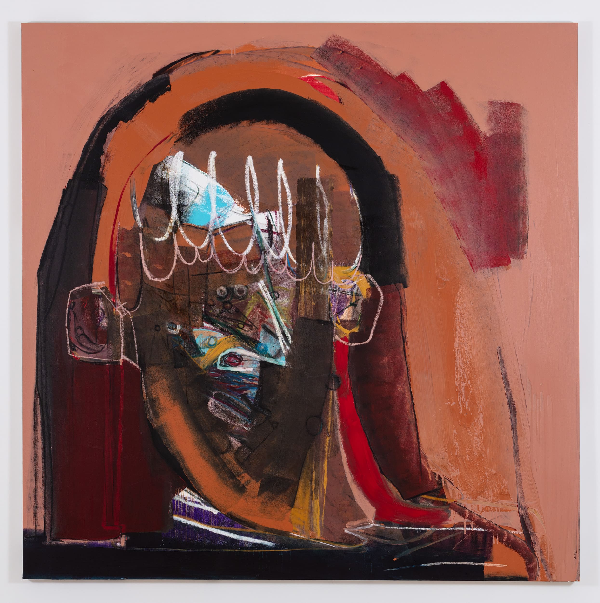 Genesis Tramaine. Covered by the Blood, Self Reflection, 2020. Acrylic, spray paint, oil stick, oil pastels, and the Holy Spirit. Courtesy of the Rubell Museum
