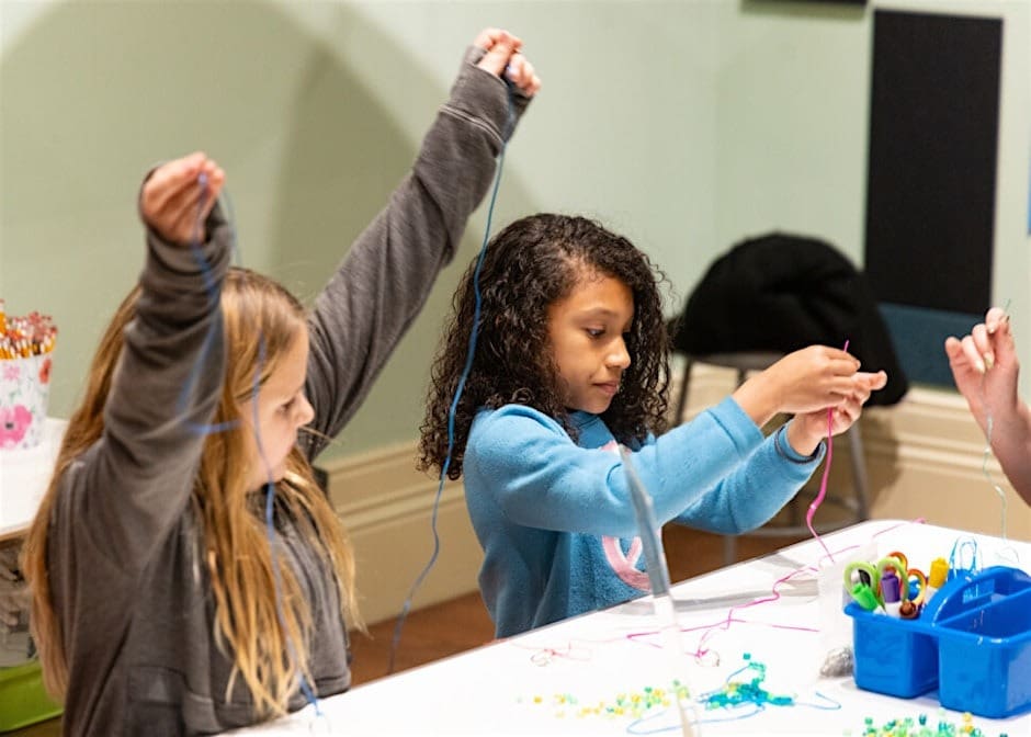 Children working on an art project at the Akron Art Museum