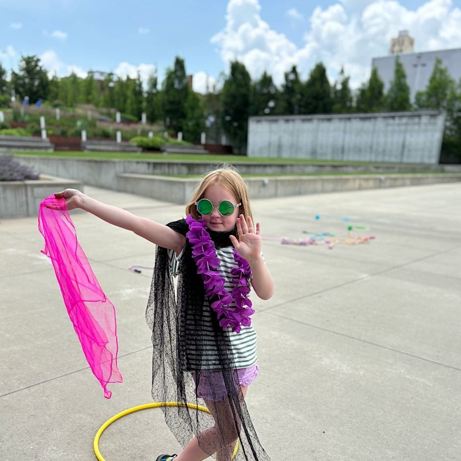 A young child wearing pink.