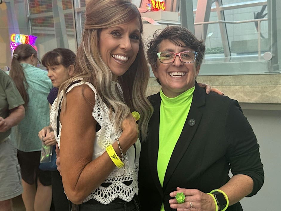 Members enjoying the holiday party at the Akron Art Museum.